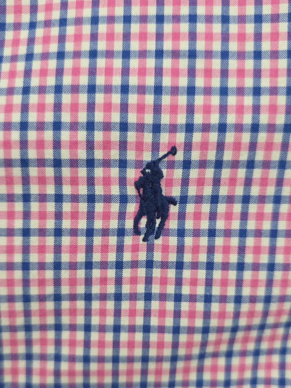 *Ralph Lauren Pink and Blue Check Button-Down Shirt Classic Fit XL - Picture 7 of 8